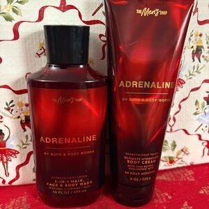 Bath and body works adrenaline 3 in 1 and body cream NEW men’s collection